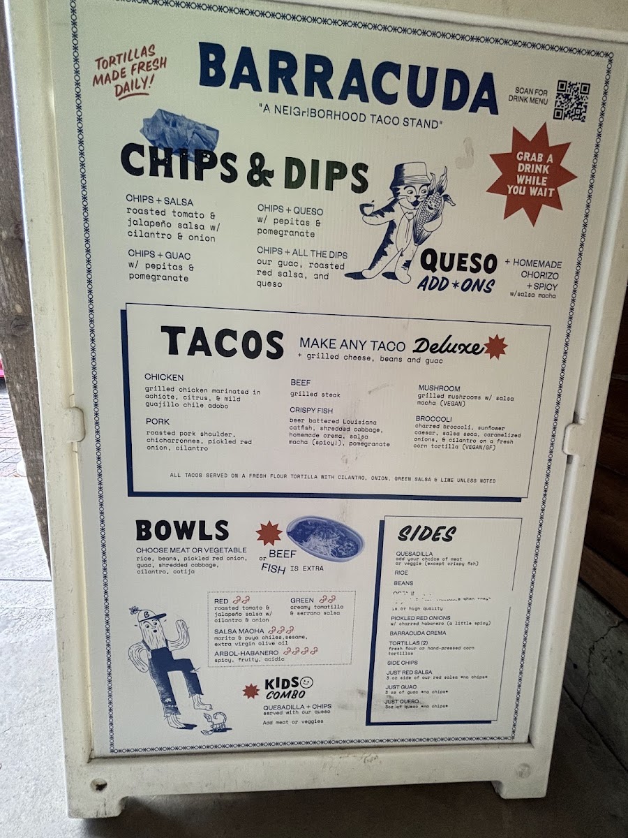 Barracuda Taco Stand Menu - Image 1